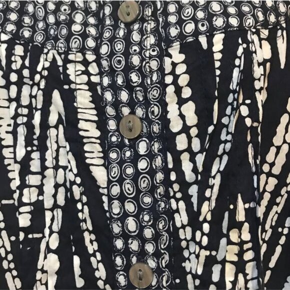 George Women's Blouse Blue White Smock Fit Cap Sleeve Button Up XL - Picture 4 of 8